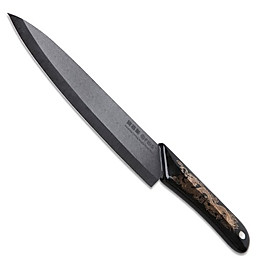 欧菲斯陶瓷刀 水果刀寿司刀西瓜刀加长8寸厨刀具 印花柄黑色刀刃